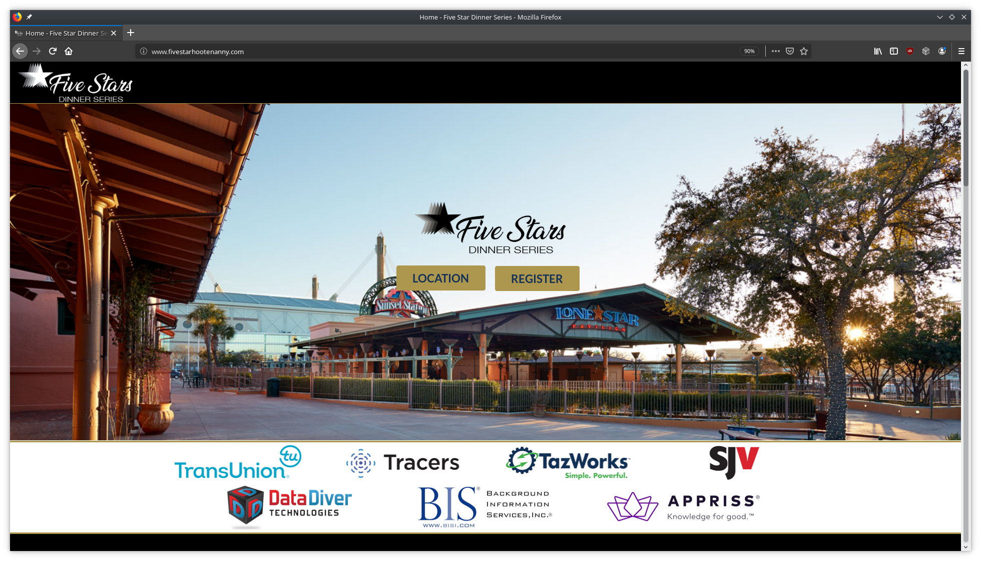 Five Star Dinner Series website for NAPBS